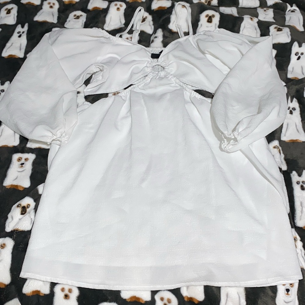 white cutout dress